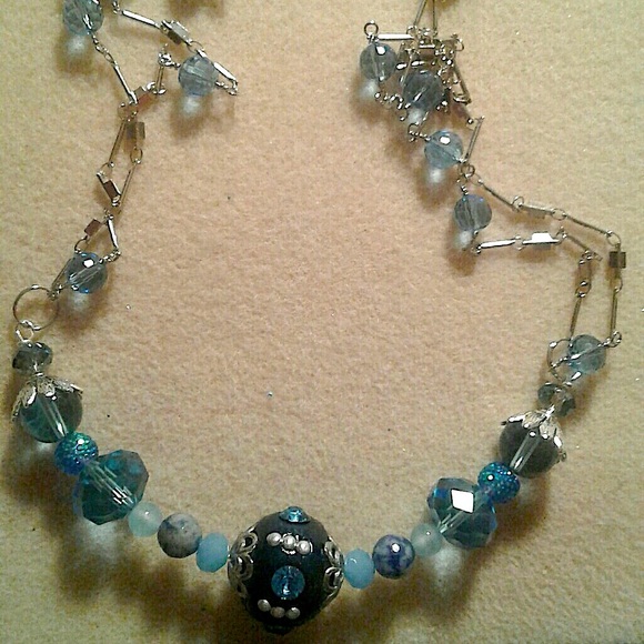 Jewelry - “Winter Wonderland “ 2 strand Jesse James Beads, crystals, gemstone necklace